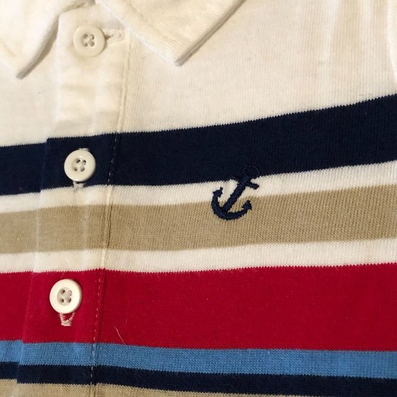 Circo Boys Bodysuit Short Sleeves Multi-colored Stripes 3 Button Front 9 M - Picture 3 of 9